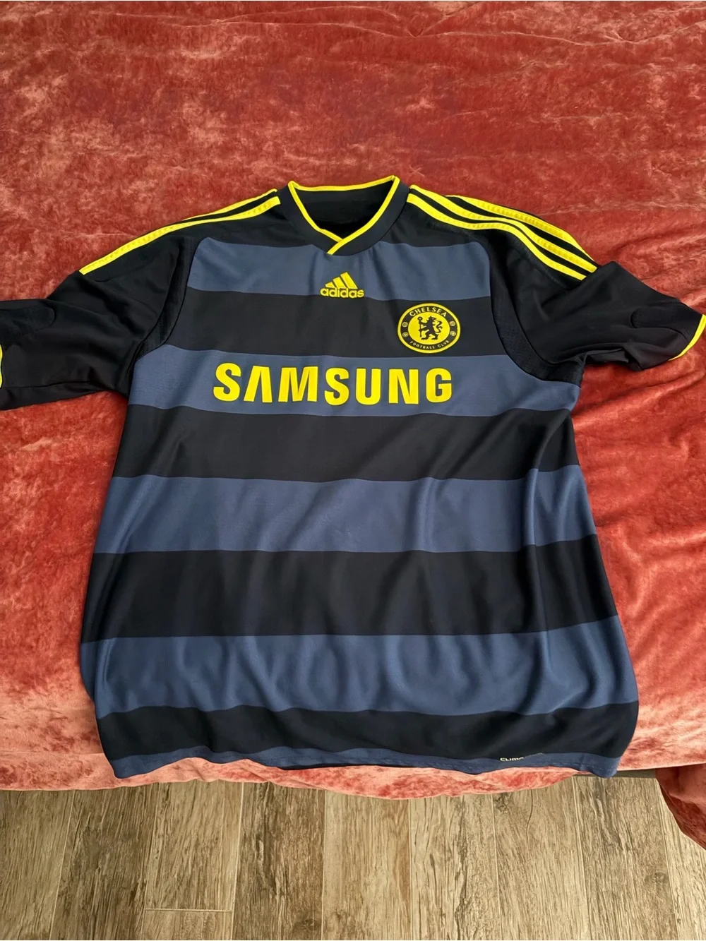 adidas Chelsea Black and Navy Yellow Logo Samsung Jersey